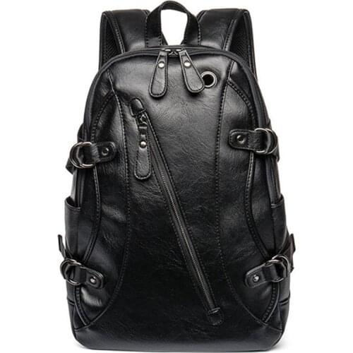 Luggage Men PU Leather Backpack Nautral Soft Real Backpacks Women Stitching Tote Bags School Bag Travel Leisure Boy Computer Bag