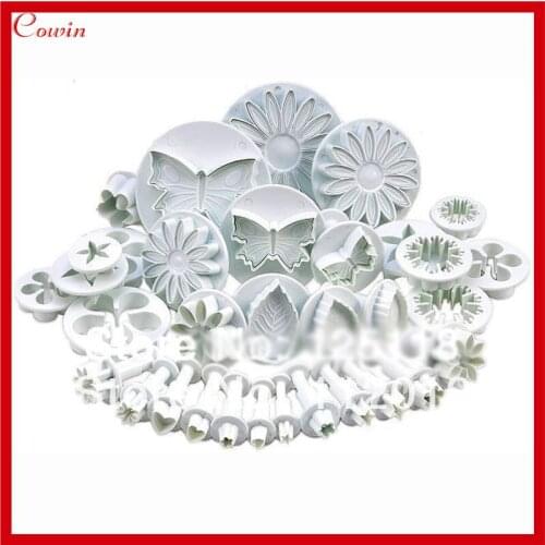 New 33pcs(10sets) mixed plunger cutters for fondant cake decoration, Cake sugarcraft Fondant Flower mold Tool hammer