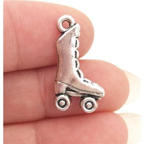 BULK 30 Sports Theme Roller Skate Charm & Pendant Decoration Alloy DIY Charms 11*21mm 1.4g