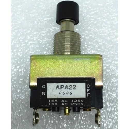 Original new 100% push button switch APA22 button reset switch 15A AC125V power switch
