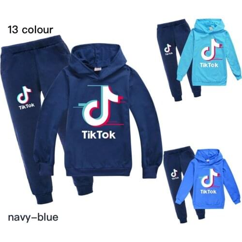 TIK TOK Boys Autumn Clothes Long Sleeve Hooded Toddler Sweatshirt Hoodie Girl Kids Cotton Children Clothing Sets
