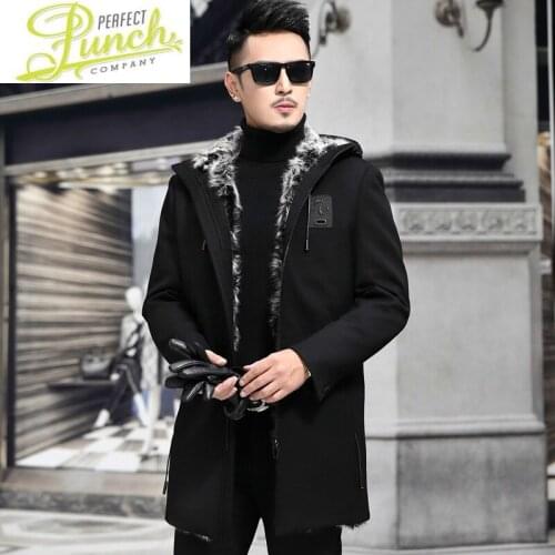 Liner Coat Real Sheep Winter Jacket Men Natural Fur Parka Wool Jackets Windbreaker Plus Size A18DY8079 YY800