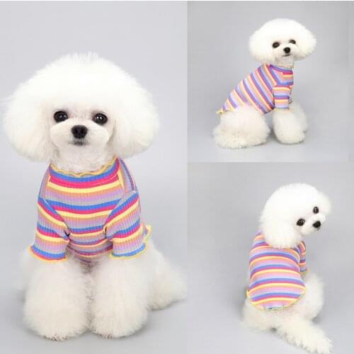 Rainbow Dog Clothes Cotton Pets Dogs Clothing Puppy Chihuahua Pet Vest Shirt Soft Dog Costume Ropa Perro Pet Products Dog Shirt
