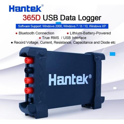 Hantek 365D PC Bluetooth USB Data Logger Record True RMS Voltage Current Ohm Cap. Curve build with Li-battery