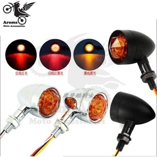 Retro unviersal 10MM black chrome silver part motorbike indicator motorcycle flashers for harley vintage turn signal light moto