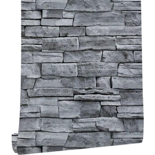 Home Peel Stick Stone Wallpaper for Walls Self Adhesive Grey Stone Contact Paper Kitchen Hotel Wall Decor