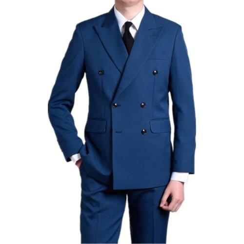 Tailor-Made Suits Wedding Suits For Men Custom Made Men Suits With Pants Blue Suit Costume Homme Mariage Luxe Sur Mesure