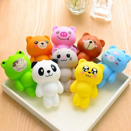 Lovely Bear Silica gel Women Housekeeper For Home Fashion Leather Coin Pouch Case Wallet Man Car Key Holder Keyring