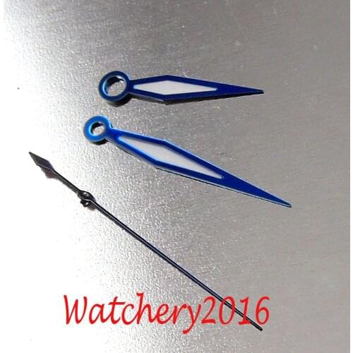 Watch hands parts fit for Miyota8215 821A Mingzhu2813 green lume blue hands stainless steel watch arrows
