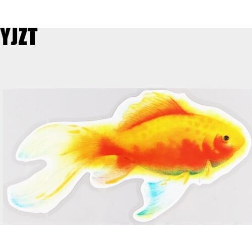 YJZT 21×11.3CM Watercolor Painting Goldfish Animal Body Decoration Stickers Car Accessories 21A-0420