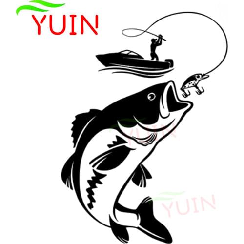Funny Fishing Fisherman Hobby Fish Boat Car Decals Fashion Decoration PVC Waterproof Sunscreen Stickers Can Be Customized Color