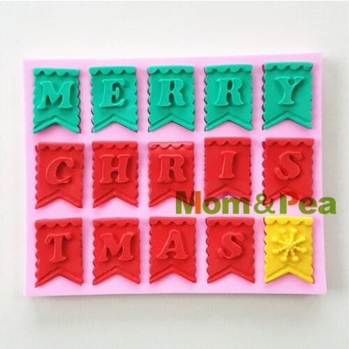 Mom&Pea 0905 Free Shipping Merry Christmas Shaped Silicone Mold Cake Decoration Fondant Cake 3D Mold Food Grade