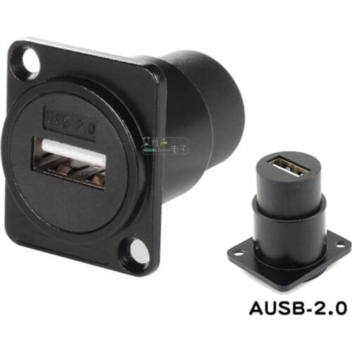 1Pcs D-type 2.0 module socket USB data installation 86 panel cabinet welding-free dual-pass docking AUSB-2 control