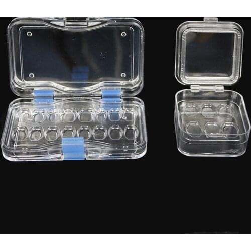 10pcs Transparent Denture Storage Box Membrane Tooth Box with Hole Dental Veneer Box Denture Box Case