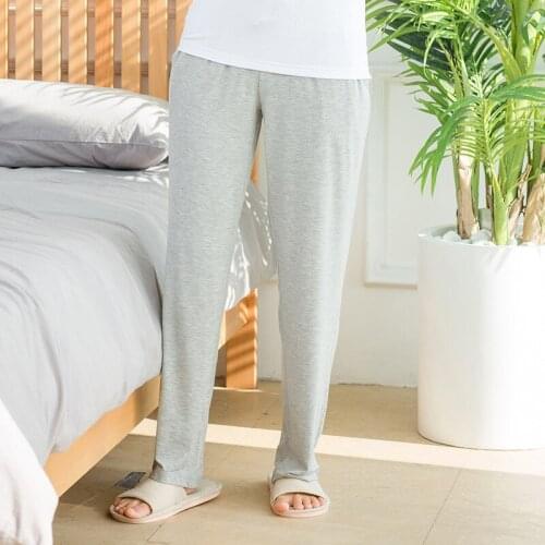 2021 Pyjama Bottoms Women Pure Color Ladies Summer Modal Pajama Pants Women Elastic Waist Lace Home Pants Women Thin Pants