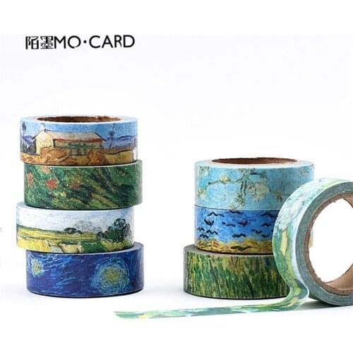 3 pcs 15 mm*7m Washi Tapes DIY Van Gogh Painting paper Masking tape Decorative Adhesive Tapes Scrapbooking Album Stickers