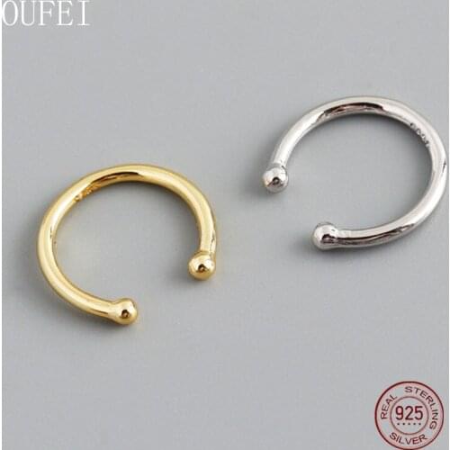 925 Sterling Silver Ear Clip Earrings For Women Simplicity Round Small No Need For Pierced Earrings Fashion Fine Jewelry