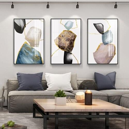 Modern Style Abstract Geometry Canvas Painting Wall Art Nordic Posters and Prints Wall Pictures for Living Room Decoration