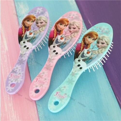 Disney Cartoon Anime Character FROZEN Princess Elsa Air Cushion Anti-static Plastic Color Head Comb Birthday Gifts for Girls