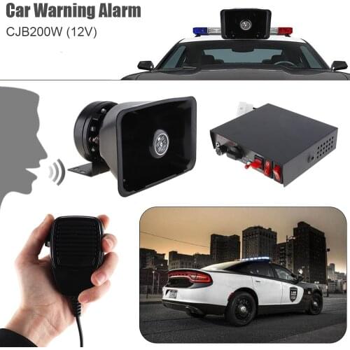 12V 200W 8 Sound Car Warning Alarm Police Ambulance Fire Truck Siren Horn Speaker Loudspeaker + MIC + Wireless Remote Control