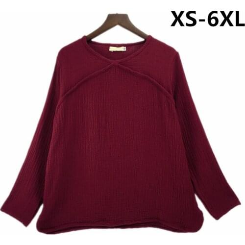 Women Blouses 2020 Spring Autumn cotton line Blouse Long Sleeve Shirt Women Camisas Femininas plus size Tops XS-5XL 6XL