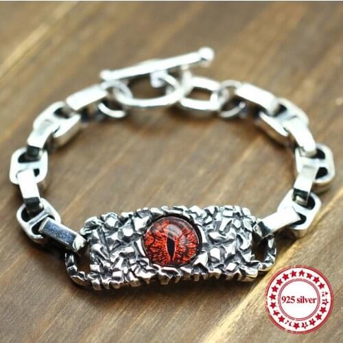 S925 sterling silver mens bracelet personalized classic retro jewelry domineering hell eye modeling send lovers gift