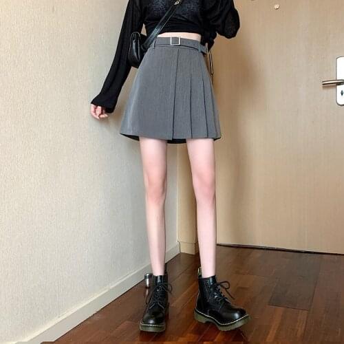 Short Skirt Female Early Spring New A-line Skirt Korean Style Pleated Skirt High Waist All-match Casual Short Skirt