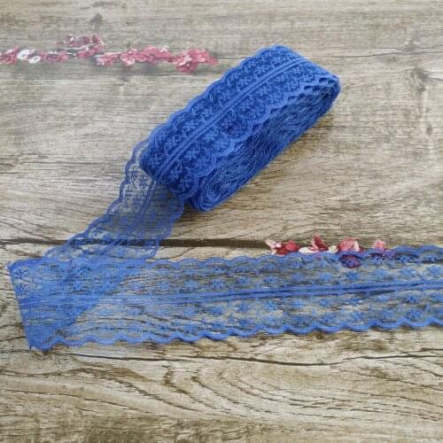 Beautiful! 10 yards 45mm Blue net embroidery lace Bilateral DIY jewelry, clothing, wedding, floral accessories