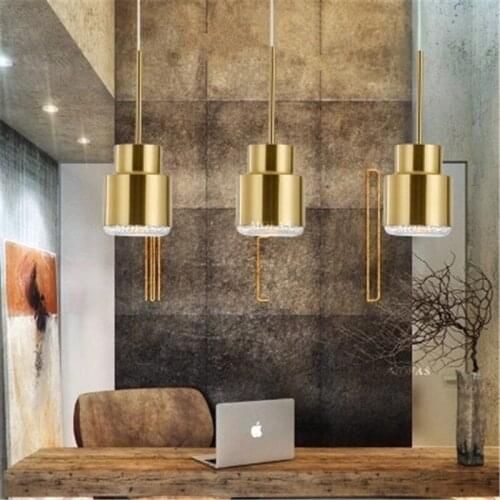 Nordic Retro Brass Chandelier Creative Bedroom Bedside Led Light Dinner Room Study Room Bar Corridor Suspension Lamps Fixtures