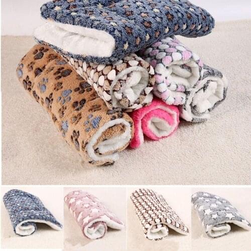 Soft Pet Dog Blanket Winter Warm Cat Dog Bed Mat Print Sleeping Mattress Small Medium Large Dogs Flannel Fleece Pet Supplies