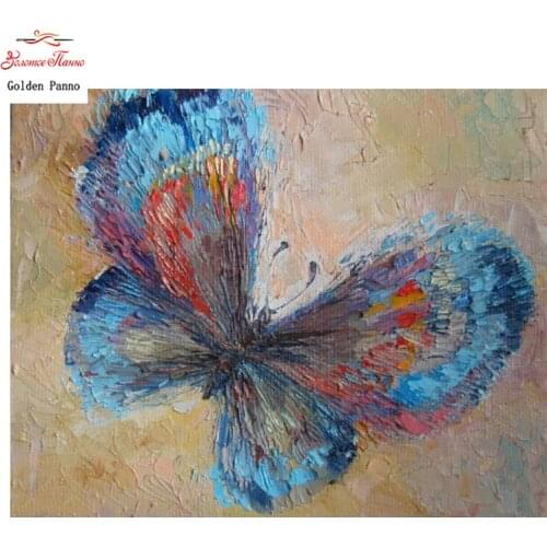 Golden Panno,DIY DMC 11CT 14CT completely Cross stitch Blue butterfly kits embroidery needlework sets wall decoration
