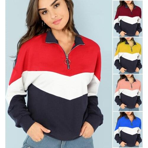 2020 new autumn and winter womens clothing splicing long-sleeved womens jacket fashion leisure loose 100 womens coat