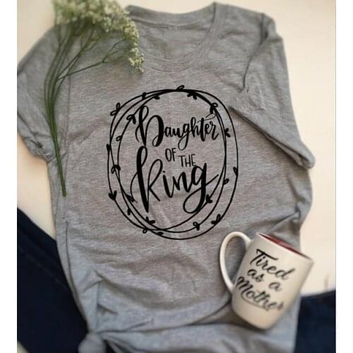 Daughter of King Christian T-Shirt Hipster Casual Religious Clothing Tees Cotton Summer Daughter Faith Christian Tops Outfits