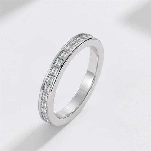 Choucong Simple Fashion Jewelry Sweet Cute Real 925 Sterling Silver Full Princess Cut White Topaz Women Wedding Engagement Ring