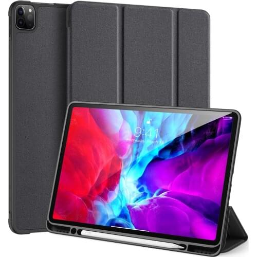 Luxury DUX DUCIS DOMO Series Trifold Protective Case Cover for iPad Pro 12.9'' 2020 Smart Sleep Wake Tablet Leather Case