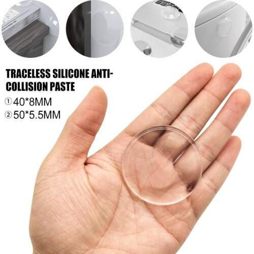 Self-adhesive Soft Silicone Wall Protector Transparent Door Handle Bumper Protective Plug Bathroom Round Doors Stop Muffler