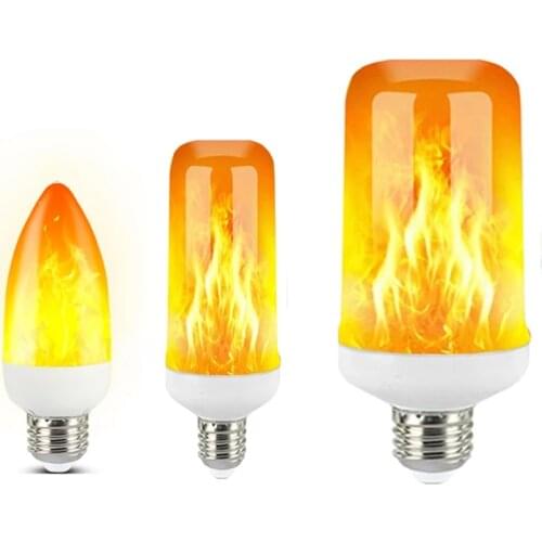 LED E27 Flame Bulb Fire E14 lamp Corn Bulb Flickering LED Light Dynamic Flame Effect 9W 110V 220v for Home Atmosphere Lighting