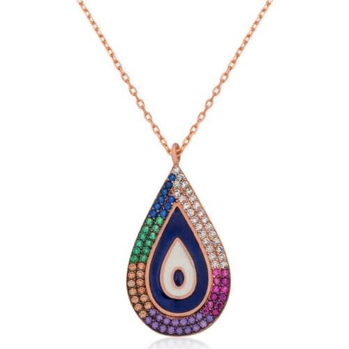 Tevuli 925 Sterling Silver Drop Evil Eye Necklace