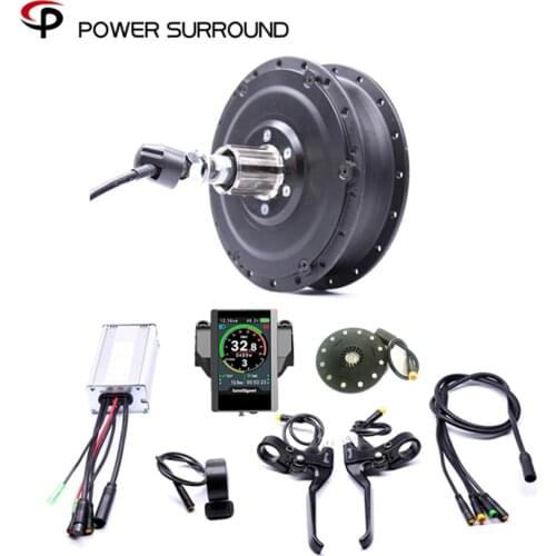 Waterproof Color display 48v500w Shengyi Dgw22c Rear Cassette Electric Bike Conversion Kit Brushless Hub Motor With Ebike System