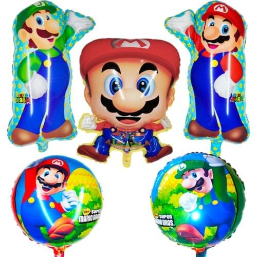 1 pcs Super Mary Mario series Aluminum film balloon Game theme Childrens birthday party decoration balloons Room layout Kid toy