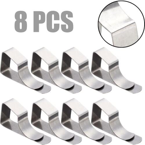 8pcs Table cloth Clip Stainless Steel Tablecloth Clip Cloth Tablecloths Clamp Wedding Party Home Table Holder Clips