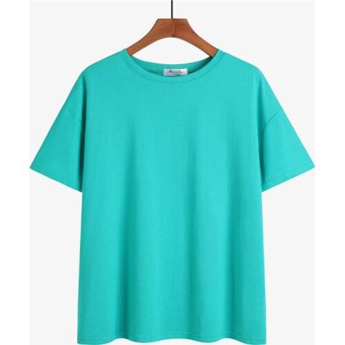 Woman Summer O-Neck Short Sleeves Top Multies Color Casual Shirt Loose Half Sleeve T-Shirt New Base Coat Daily Cottont Shirt