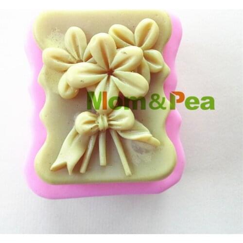 Mom&Pea 0798 Free Shipping Flower Shaped Silicone Soap Mold Cake Decoration Fondant Cake 3D Mold Food Grade