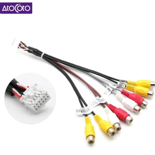 12 Pin Universal RCA Output Wire Harness CCD AUX AV IN Out Cable Adapter Wiring Connector Android Radio Car Accessories