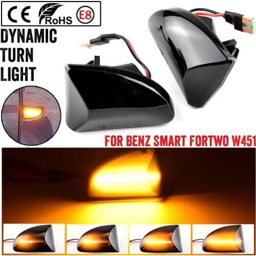 2pcs Dynamic turn signal side light Normal light side light turn signal marking light for Mercedes - Mercedes Smart W451 FORTWO