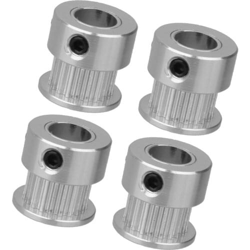 4 Pieces 20T 8mm Bore 2mm Pitch Stainless Steel Timing Belt Pulley - Used In Mechanical Drive and 3D Printer