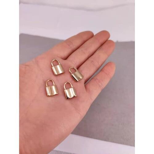 5 pcs gold colors Lock pendant charms for women jewelry