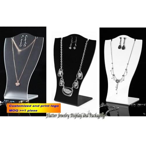 Acrylic Necklace Dislay Stand Jewelry Showing Rack Pendant Holder Easel Shelf Mannequin Showcase