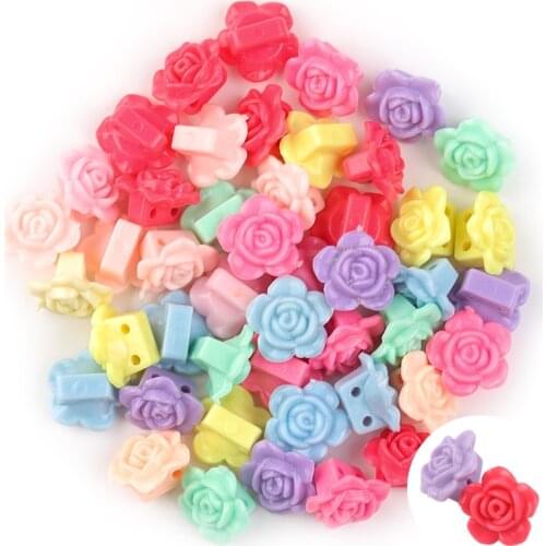 50pcs/Lot Candy Acrylic Spaced Beads Double Hole Beads For Jewelry Making DIY for Kids Puzzle Handmade Charms Bracelet Earrings