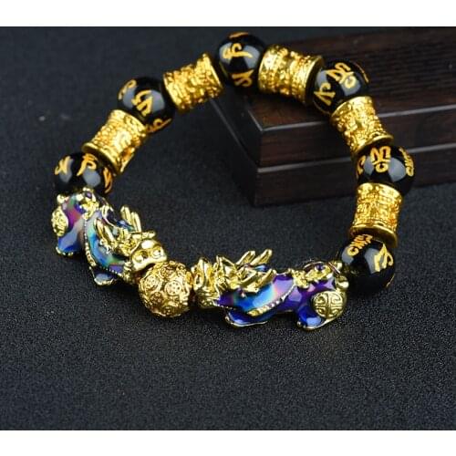 Pixiu Guardian Bracelet Bring Luck Wealth Beads Strand Bracelets Chinese Fengshui Wristband Unisex Lucky Wealthy Men Women